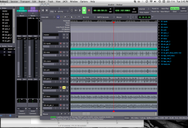 Ardour vs Audacity recording softare: Ardour edit window