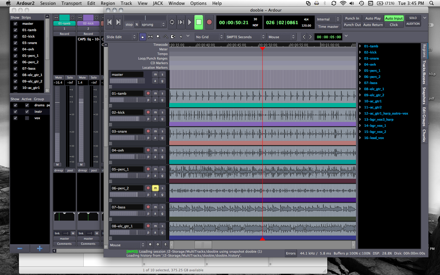 Ardour Edit Window POLITUSIC Ardour Edit Window POLITUSIC