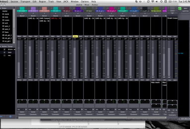 ardour audio software compared to audacity. mix window