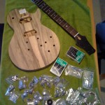 All the parts for a warmoth guitar build