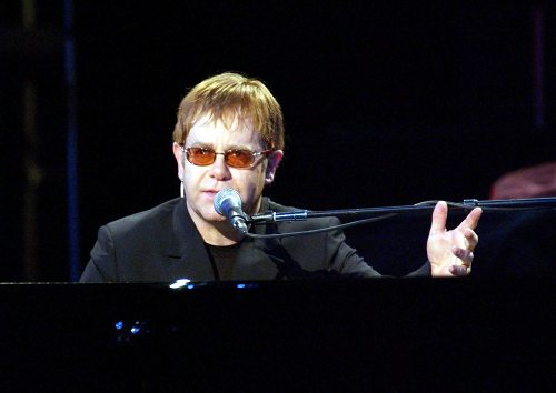 Recent Elton John photo at piano