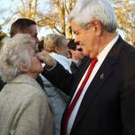 Newt Gingrich nose pinch. Poor old woman. What did she do?