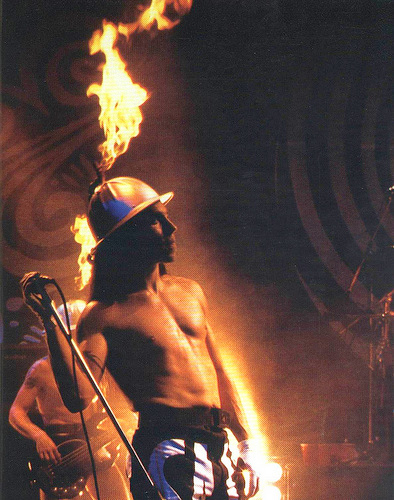 RHCP live on stage 1993. Fire Helmet