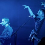 Radiohead's Thom Yorke & Ed O'Brien on stage