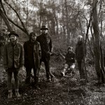 Radiohead in a Forest. Warm clothes. Photo.