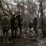 Radiohead in a Forest. Warm clothes. Photo.