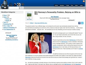 Mitt and Anne Romney personality prblems.
