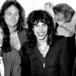 Black and white photo of a younger Aerosmith