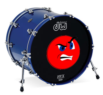 Kick drum sound. Kick drum. Angry.