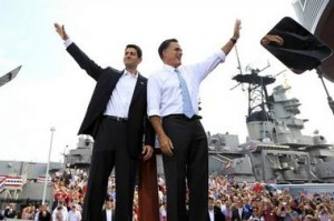 Mitt Romney & Paul Ryan on Stage. Let them eat cake.
