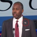star on flag pin, dot on flag pin, ben carson, republican debate