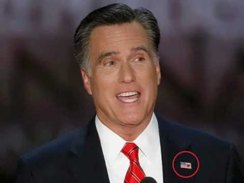 Romney flag pin at RNC with star