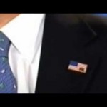 Romney flag pin with elephant at the January 2012 debate