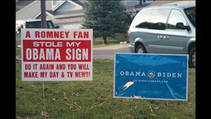 Romney stole my Obama Sign.