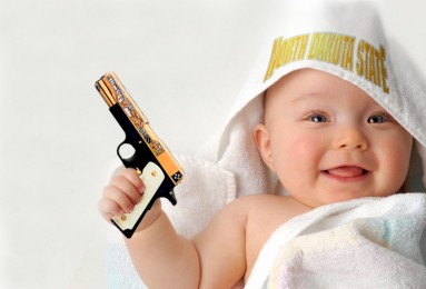 North Dakota Personhood Law: baby with gun