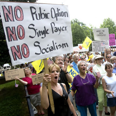 Americans are idiots: Funny Tea Party protest sign