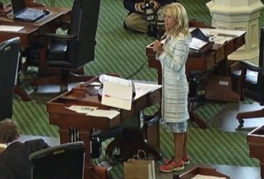 TX. State Wendy Davis on the floor during the filibuster