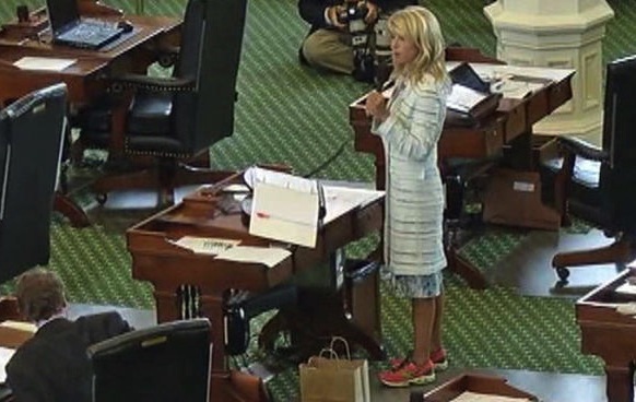 TX. State Wendy Davis on the floor during the filibuster