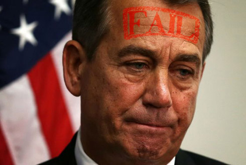 John Boehner looking sad. Fail.