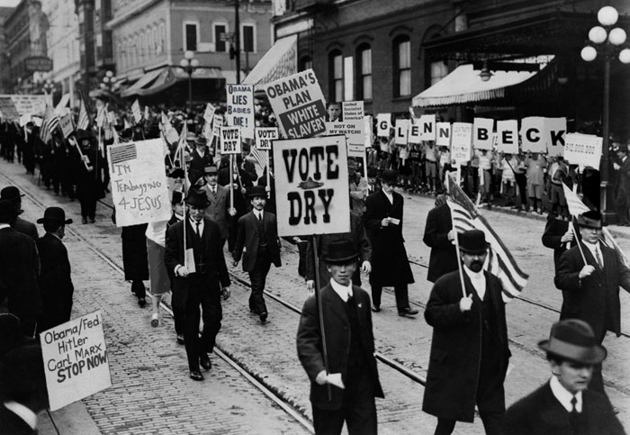 Tea Party protestors at a Prohibition rally