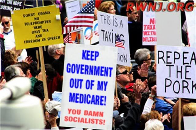 Protest sign: keep government out of medicare