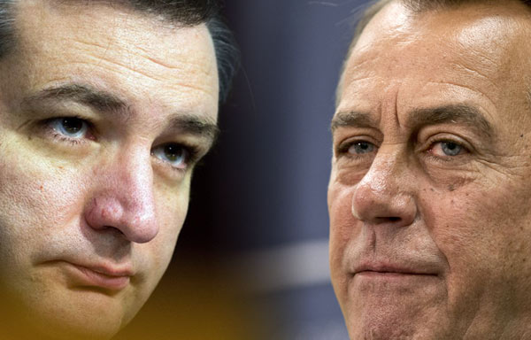 Ted Cruz and John Boehner faces