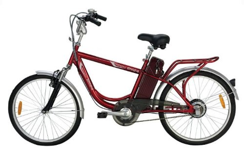 Yokon trail e-bike, electric bike. red.