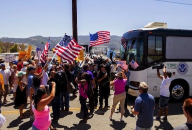 immigration protest in Murrieta, CA