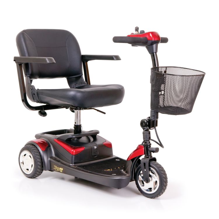 indoor mobility scooter, red, three-wheel