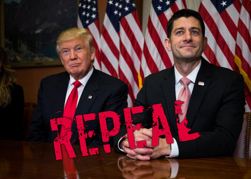 Donald Trump sitting with Paul Ryan