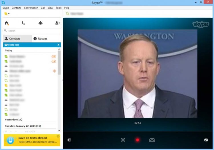Skype Seats White House Press Room