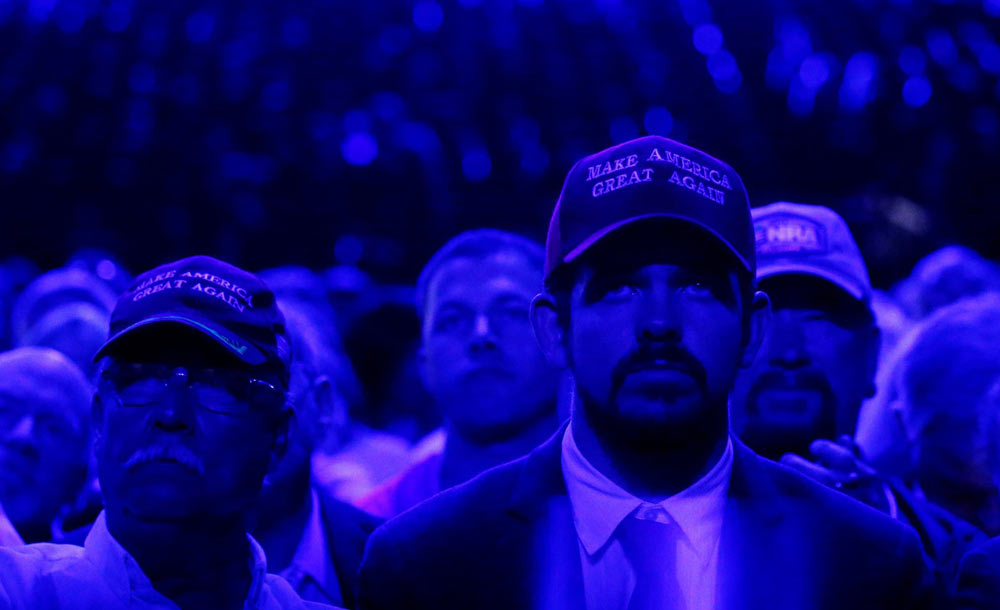 Blank stare of trump supporters