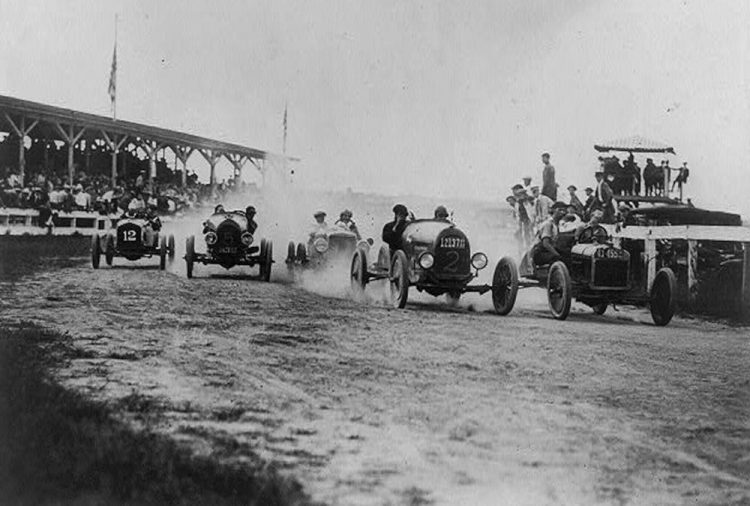 Vintage photograph, race cars