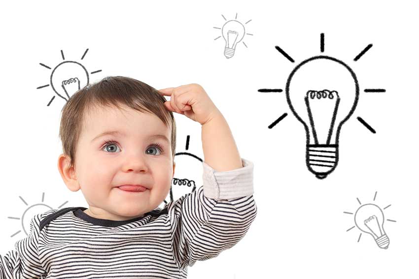 baby,toddler thinking, lightbulbs